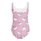 Girls Pink Pug Buttery Soft Leotard - Quick Drying For Dance and Gymnastics