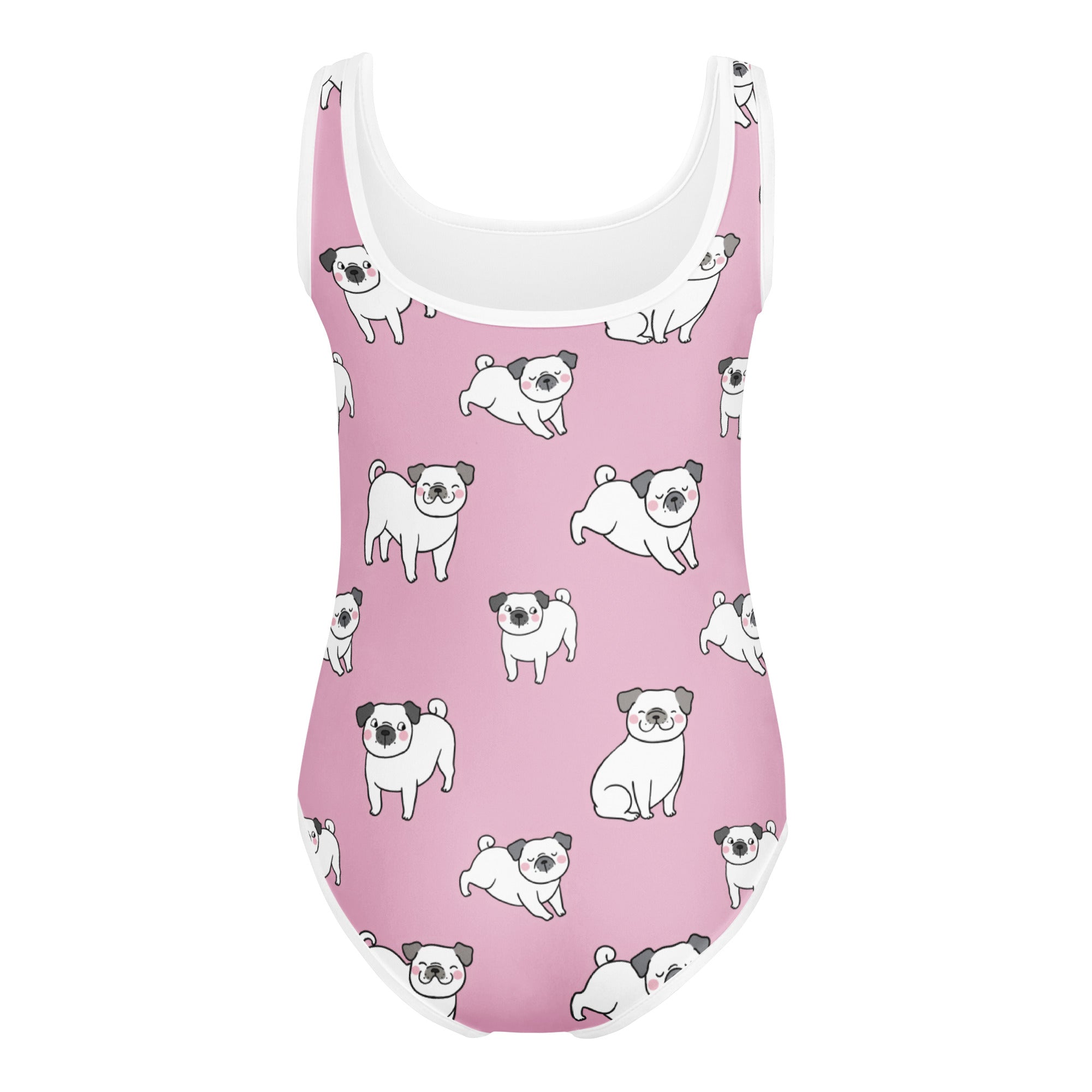 Girls Pink Pug Buttery Soft Leotard - Quick Drying For Dance and Gymnastics