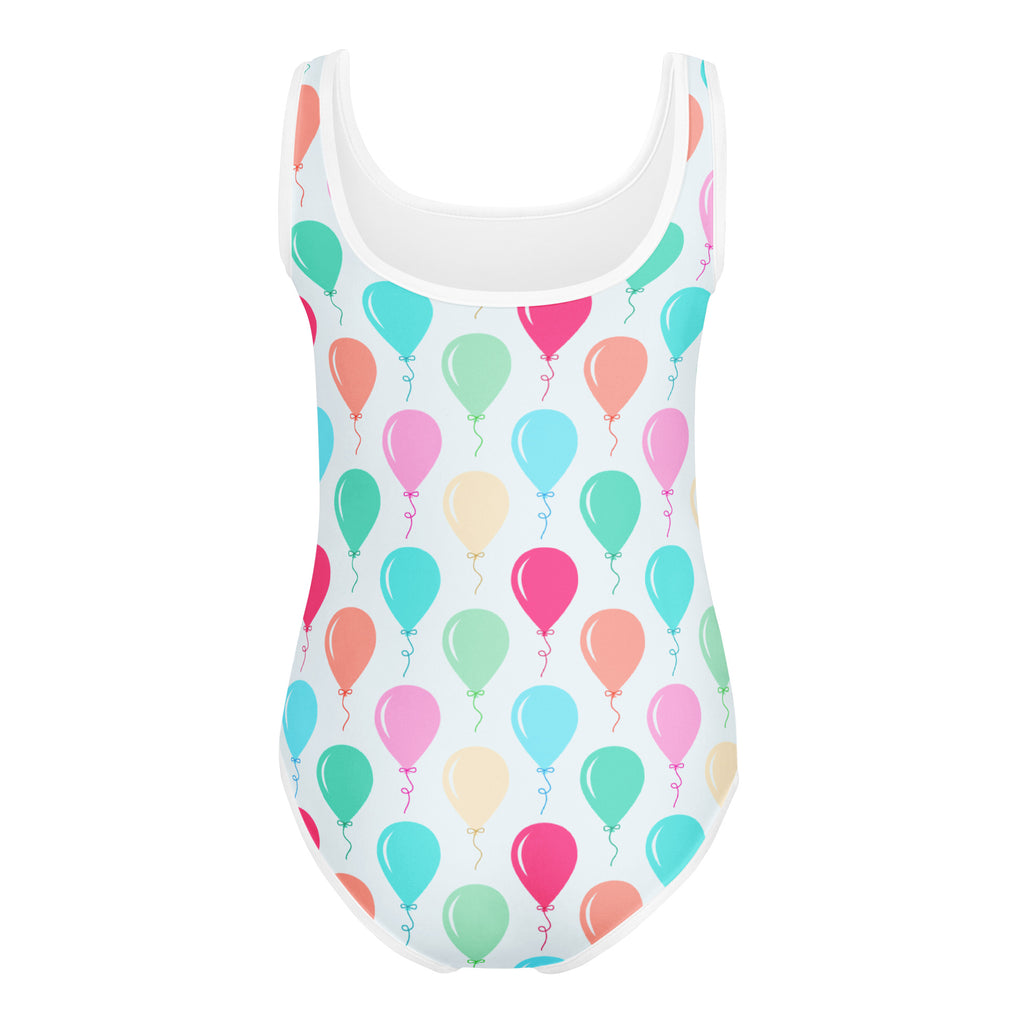 Girls Rainbow Balloon Custom Age It's My Birthday Leotard - Quick Drying For Dance and Gymnastics