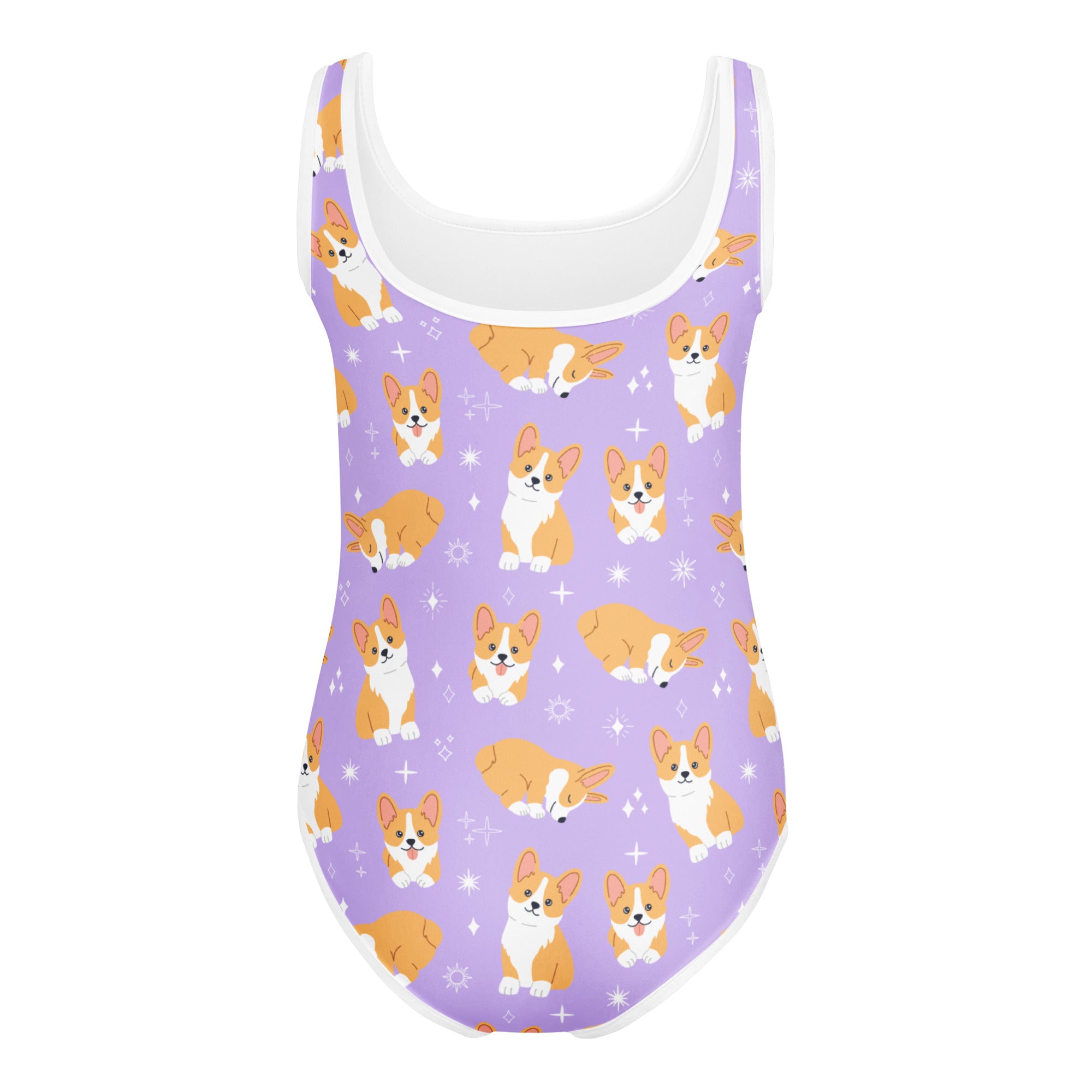 Girls Purple Corgi Dog Custom Age It's My Birthday Buttery Soft Leotard - Quick Drying For Dance and Gymnastics