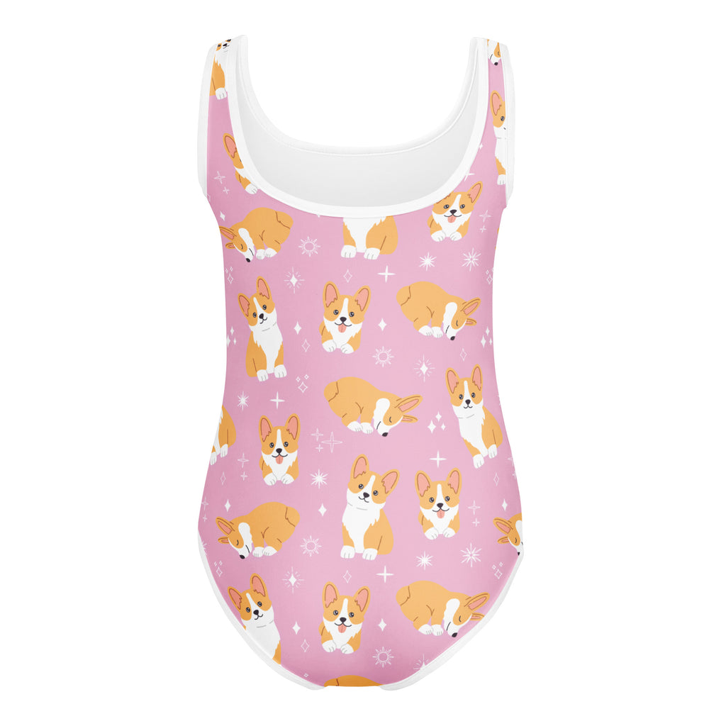 Girls Pink Corgi Dog Custom Age It's My Birthday Buttery Soft Leotard - Quick Drying For Dance and Gymnastics