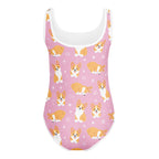 Girls Pink Corgi Dog Custom Age It's My Birthday Buttery Soft Leotard - Quick Drying For Dance and Gymnastics