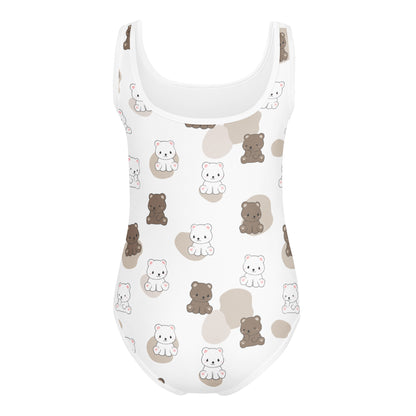 Girls Kawaii Bear Buttery Soft Leotard - Quick Drying For Dance and Gymnastics
