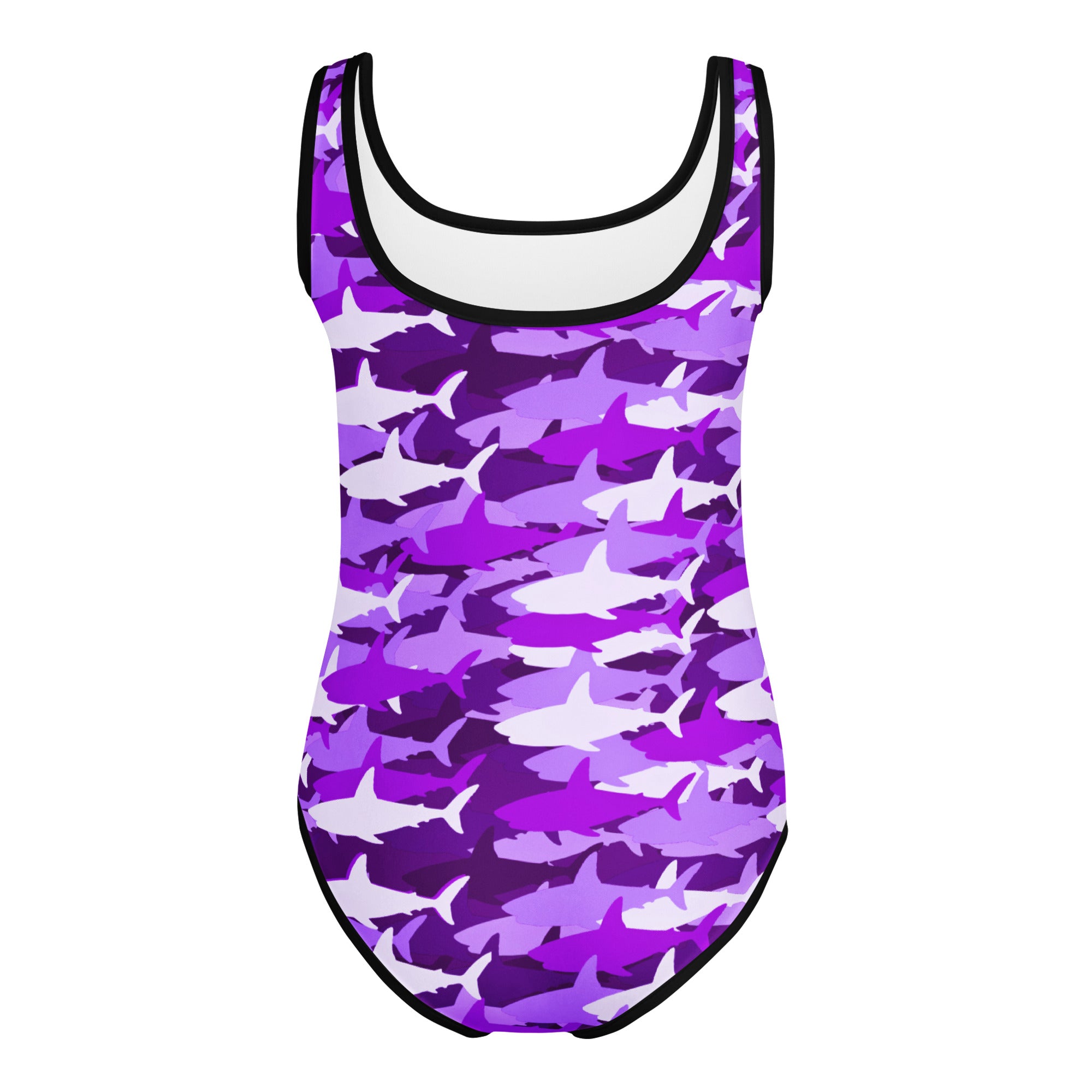 Girls Purple Shark Buttery Soft Leotard - Quick Drying For Dance and Gymnastics