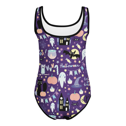 Girls Spooky Halloween Buttery Soft Leotard - Quick Drying For Dance and Gymnastics