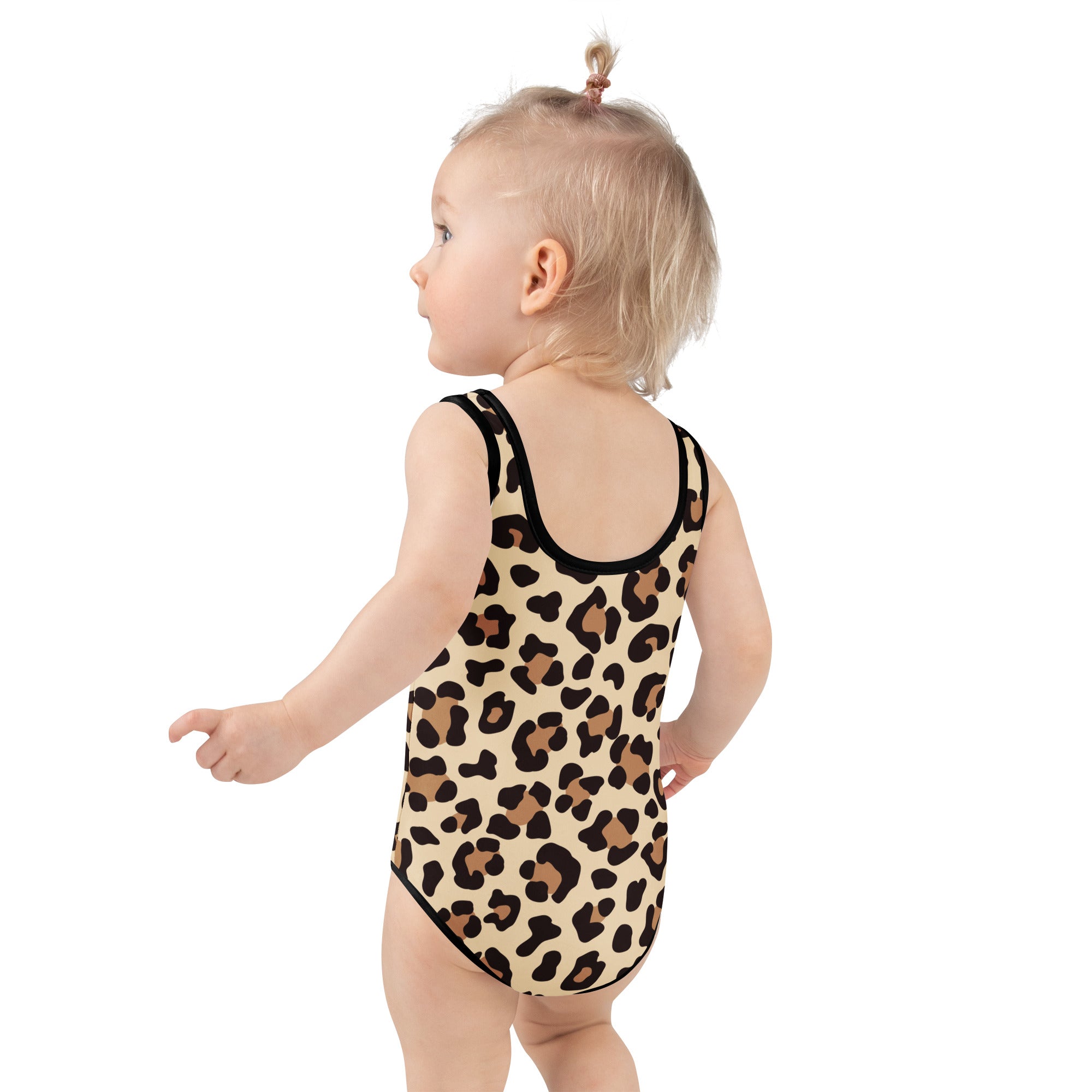 Girls Leopard Print Buttery Soft Swimsuit With UPF 50+