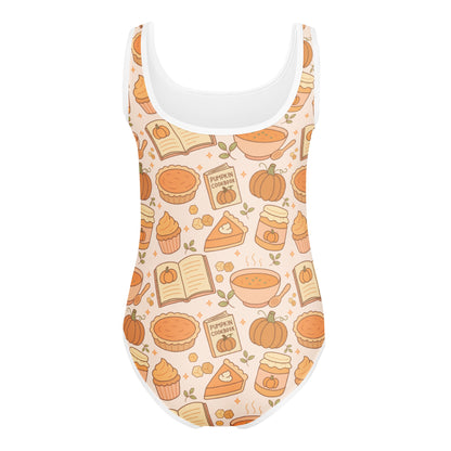 Girls Pumpkin Pie Themed Buttery Soft Leotard - Quick Drying For Dance and Gymnastics