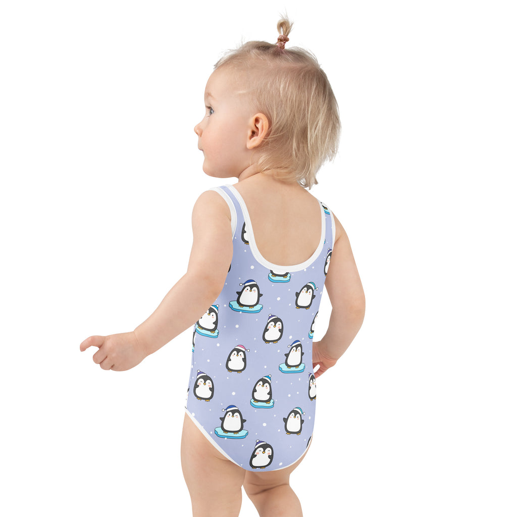 Girls Winter Penguin Buttery Soft Swimsuit With UPF 50+
