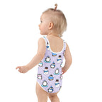 Girls Winter Penguins & Snowmen Buttery Soft Swimsuit With UPF 50+