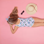 Girls Winter Penguins & Snowmen Buttery Soft Swimsuit With UPF 50+