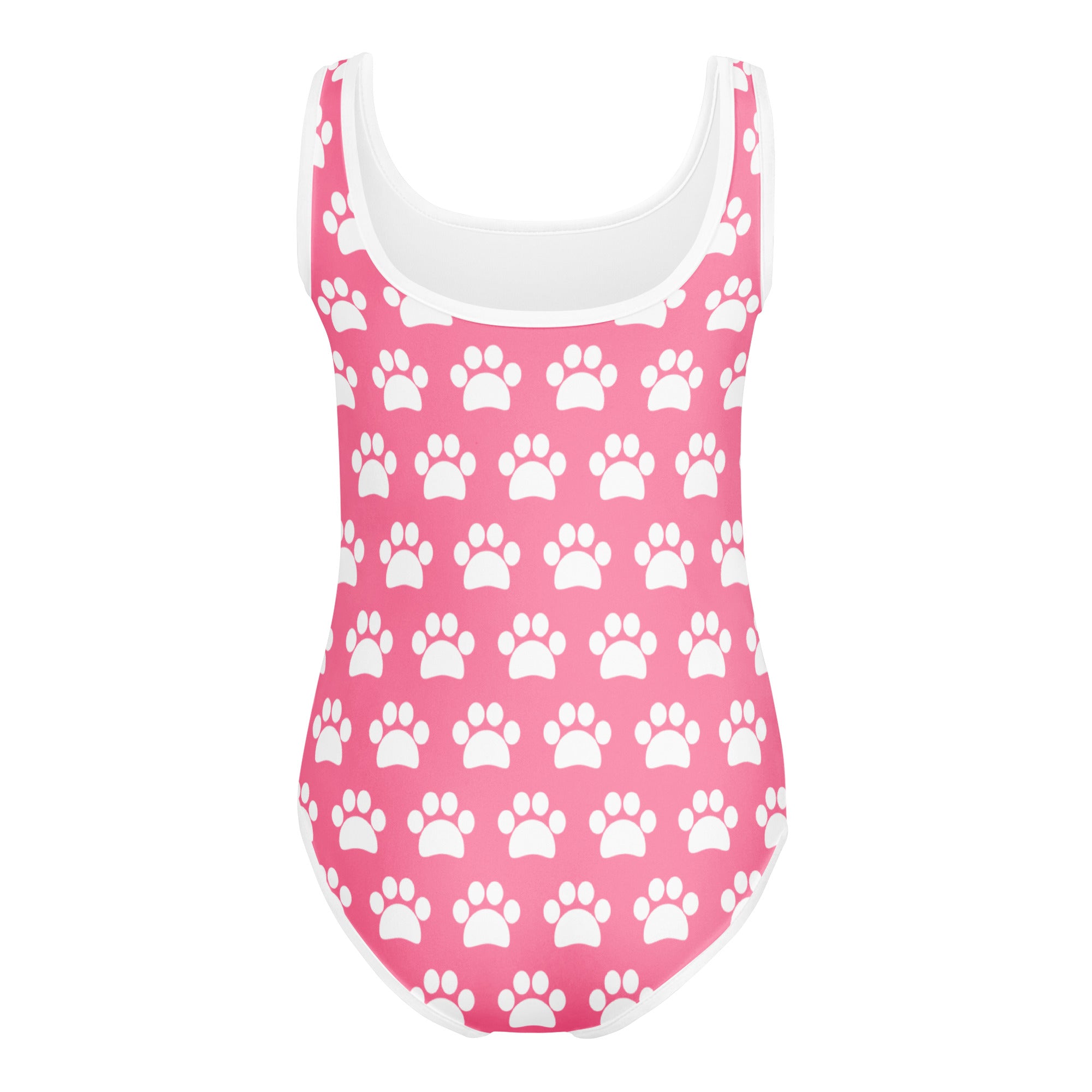 Girls Pink Paw Print Buttery Soft Leotard - Quick Drying For Dance and Gymnastics