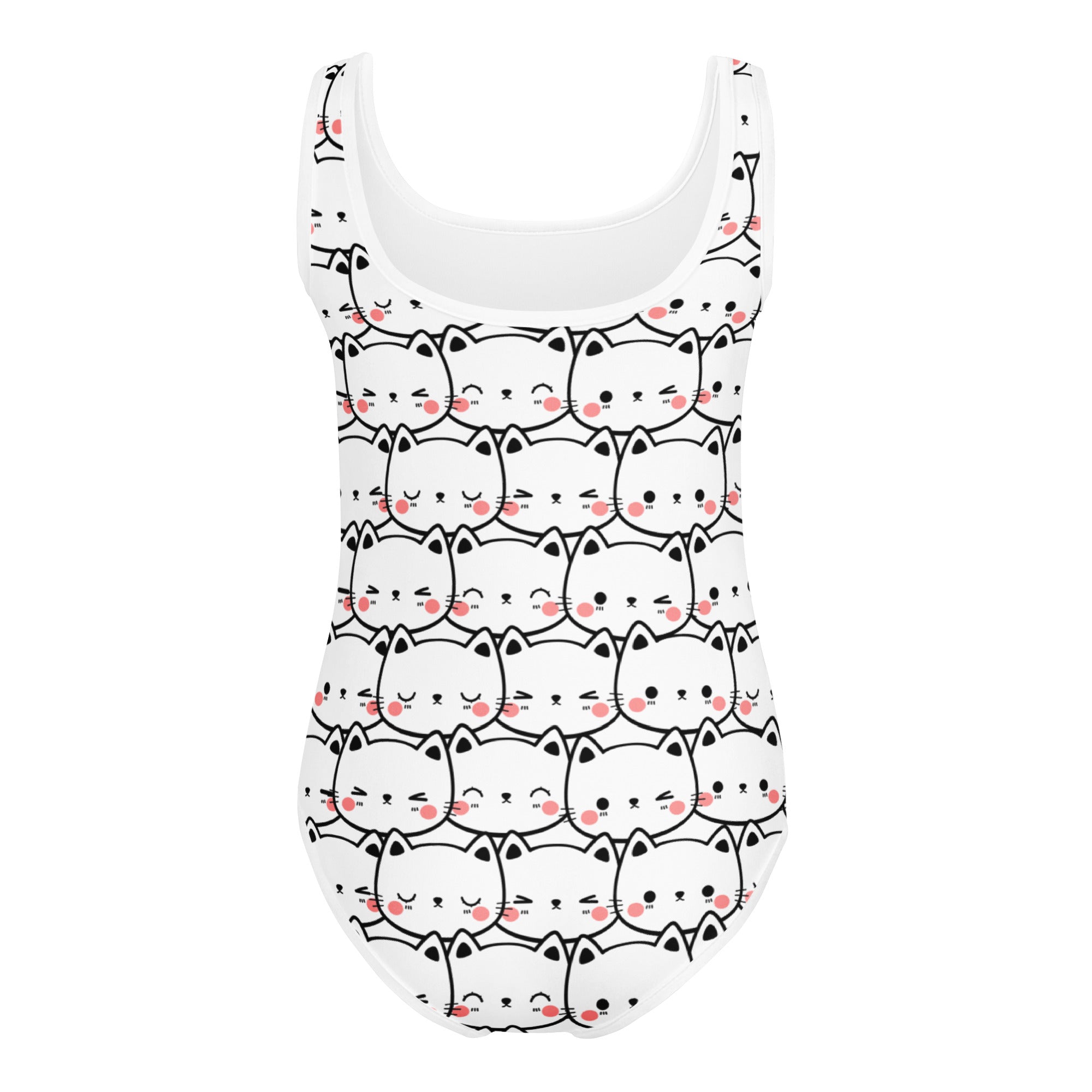 Girls Cute Cat Faces Buttery Soft Leotard - Quick Drying For Dance and Gymnastics