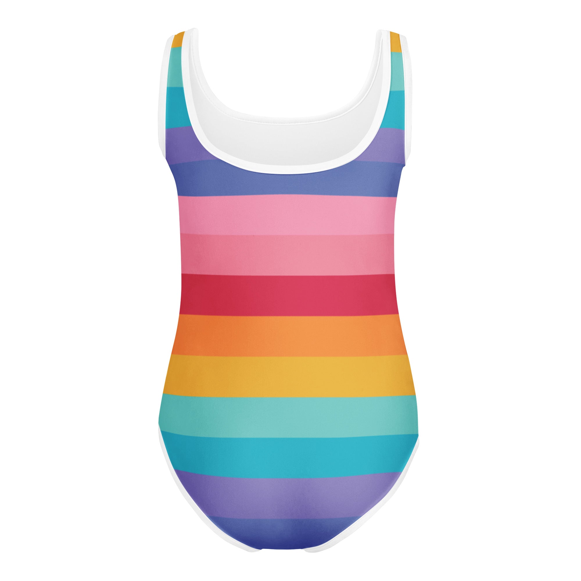 Girls Rainbow Stripes Custom Age It's My Birthday Leotard - Quick Drying For Dance and Gymnastics