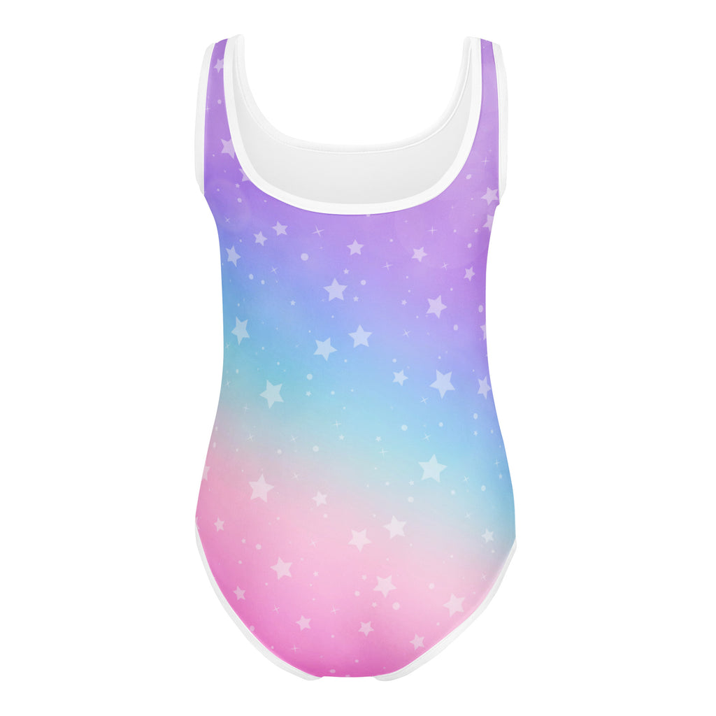 Girls Rainbow Stars Custom Age It's My Birthday Leotard - Quick Drying For Dance and Gymnastics