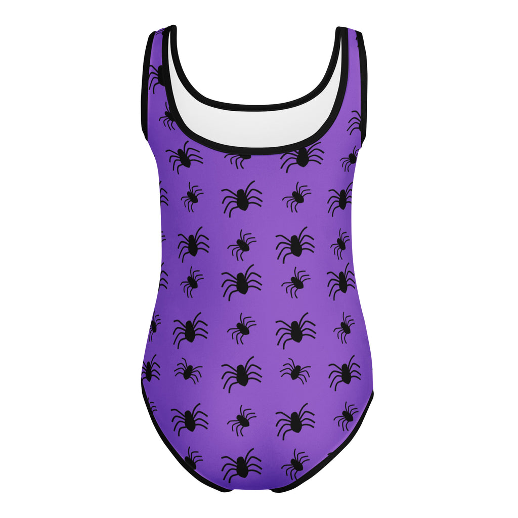 Girls Purple Spider Halloween Leotard – Buttery-Soft, Quick-Dry 4-Way Stretch Comfort for Dance & Gymnastics