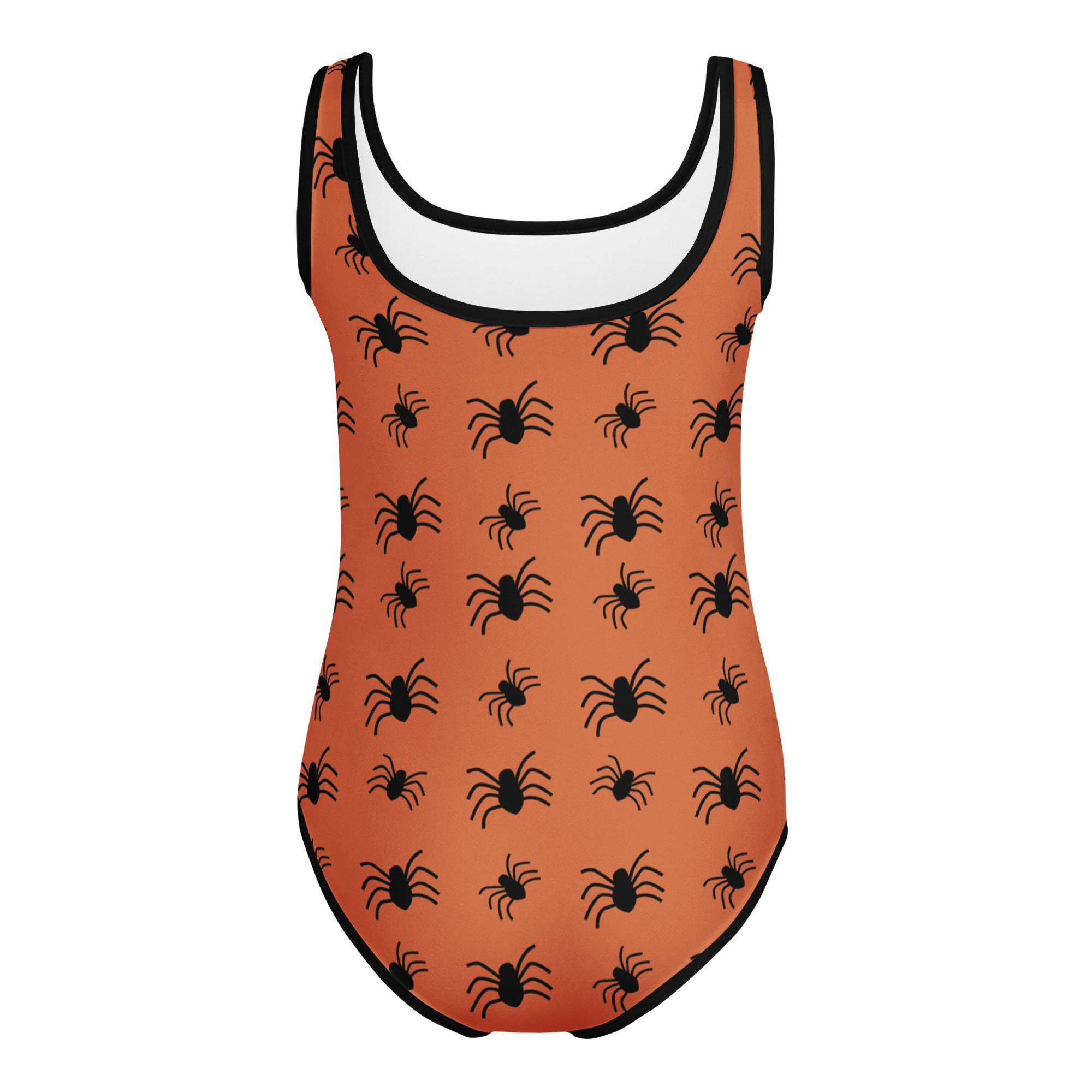 Girls Orange Spider Halloween Leotard – Buttery-Soft, Quick-Dry 4-Way Stretch Comfort for Dance & Gymnastics