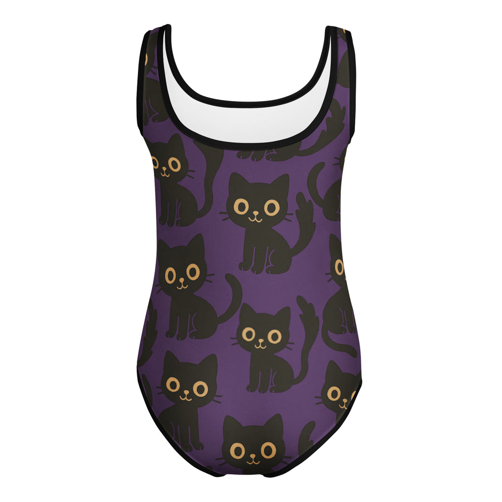 Girls Black Cat Halloween Leotard – Buttery-Soft, Quick-Dry 4-Way Stretch Comfort for Dance & Gymnastics