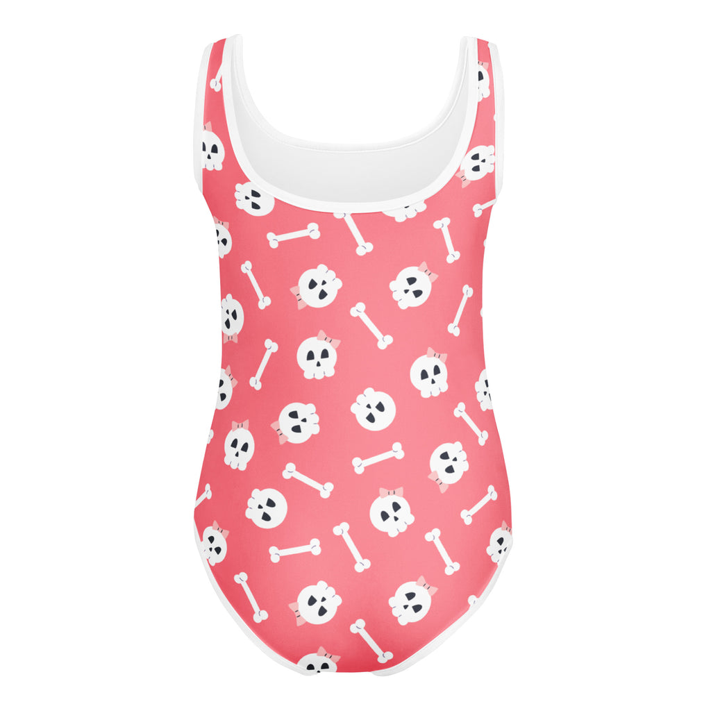 Girls Pink Skulls Halloween Leotard – Buttery-Soft, Quick-Dry 4-Way Stretch Comfort for Dance & Gymnastics