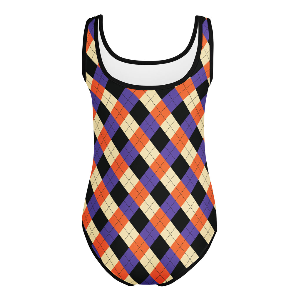 Girls Halloween Argyle Leotard – Buttery-Soft, Quick-Dry 4-Way Stretch Comfort for Dance & Gymnastics