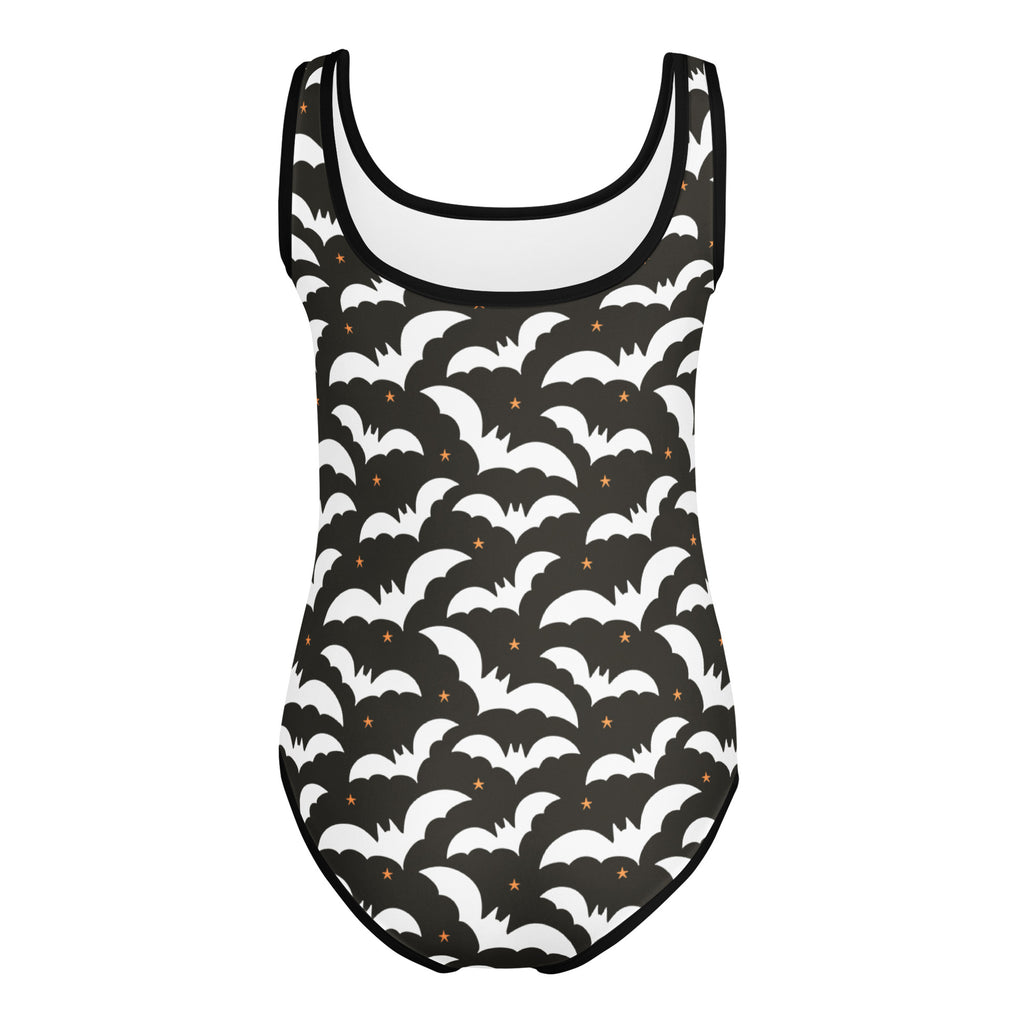 Girls Brown White Bat Halloween Leotard – Buttery-Soft, Quick-Dry 4-Way Stretch Comfort for Dance & Gymnastics