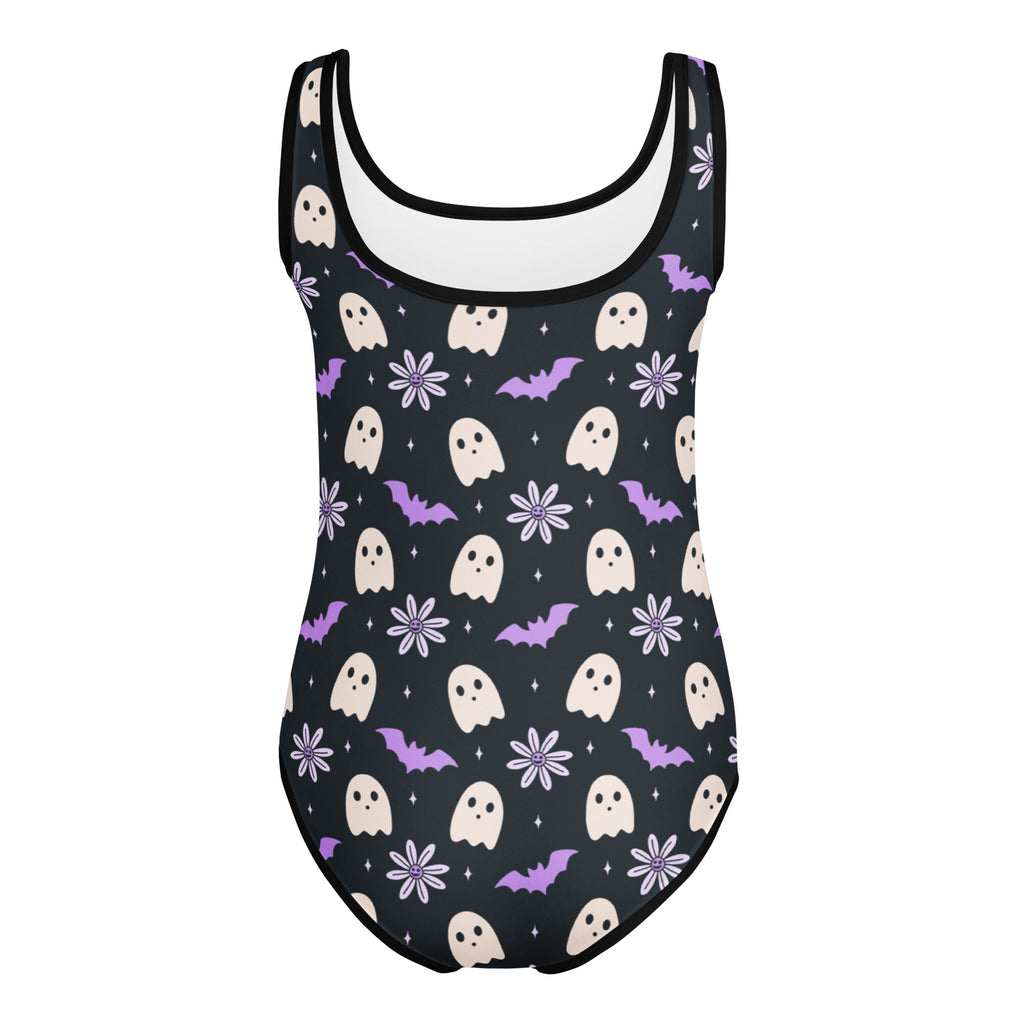 Girls Purple Floral Halloween Leotard – Buttery-Soft, Quick-Dry 4-Way Stretch Comfort for Dance & Gymnastics