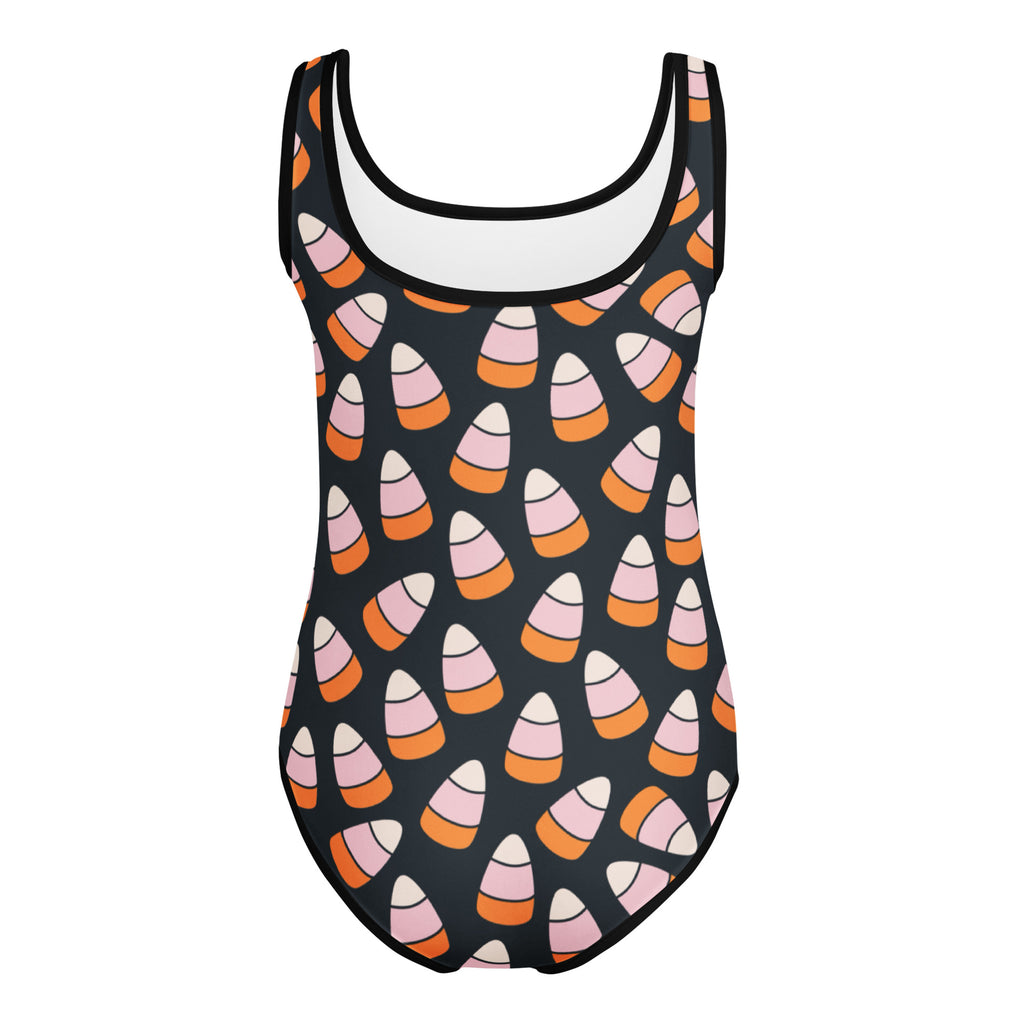 Girls Pink Candy Corn Halloween Leotard – Buttery-Soft, Quick-Dry 4-Way Stretch Comfort for Dance & Gymnastics
