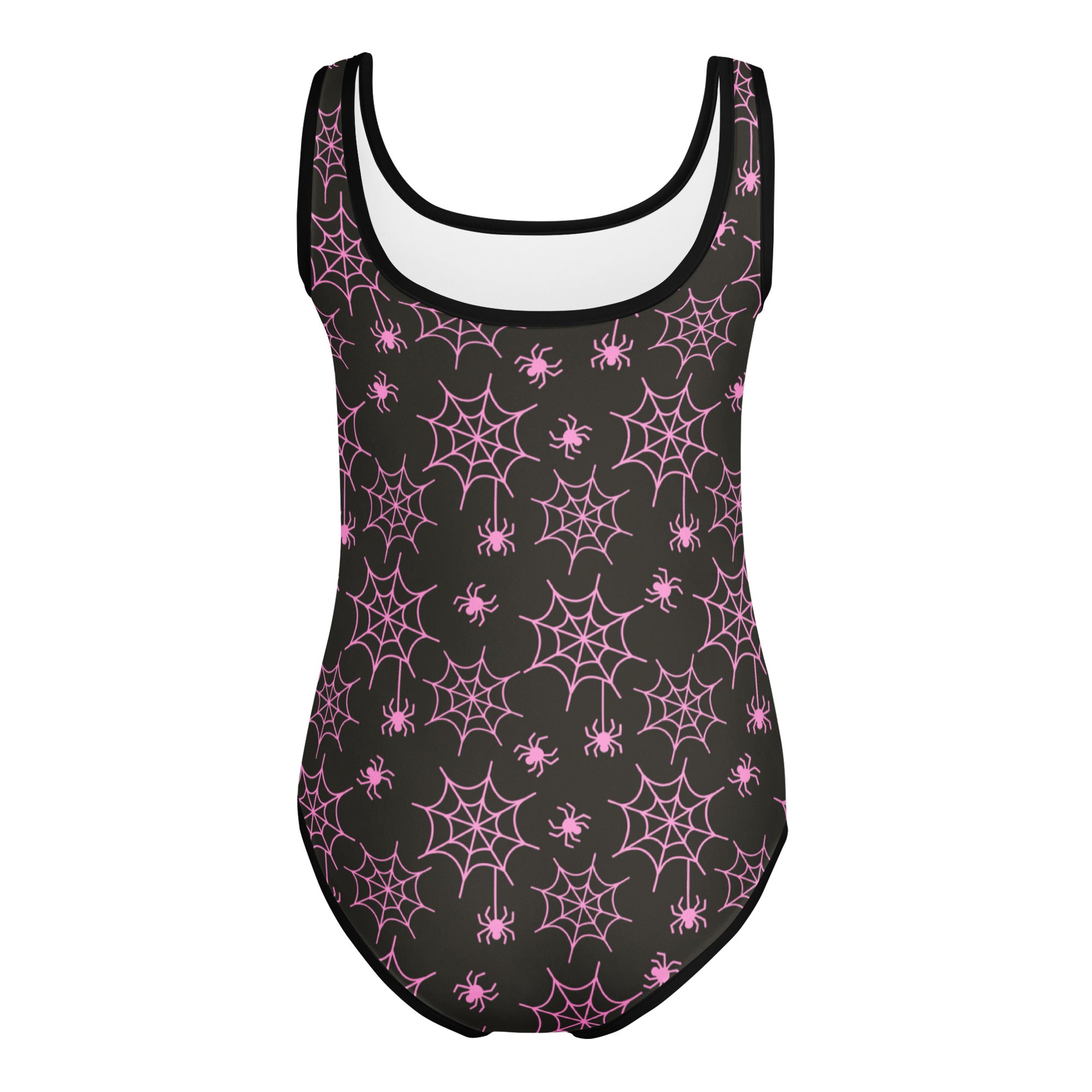 Girls Pink Spider Web Halloween Leotard – Buttery-Soft, Quick-Dry 4-Way Stretch Comfort for Dance & Gymnastics