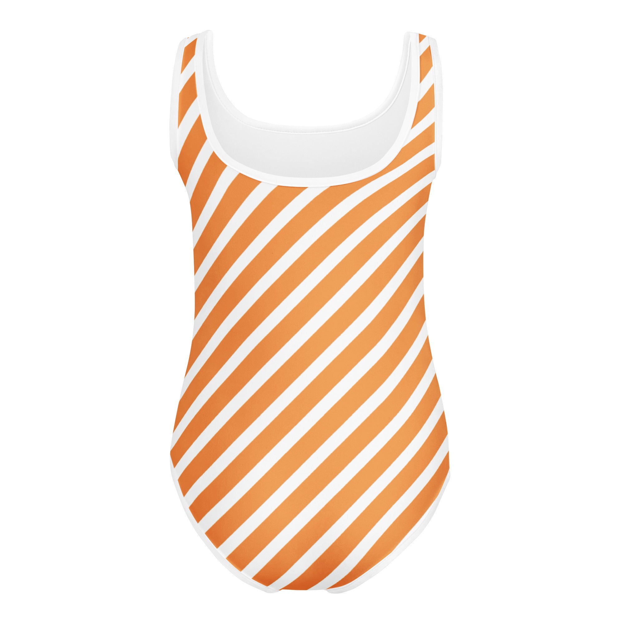 Girls Orange White Striped Halloween Leotard – Buttery-Soft, Quick-Dry 4-Way Stretch Comfort for Dance & Gymnastics