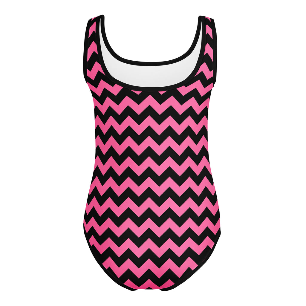 Girls Pink Chevron Halloween Leotard – Buttery-Soft, Quick-Dry 4-Way Stretch Comfort for Dance & Gymnastics