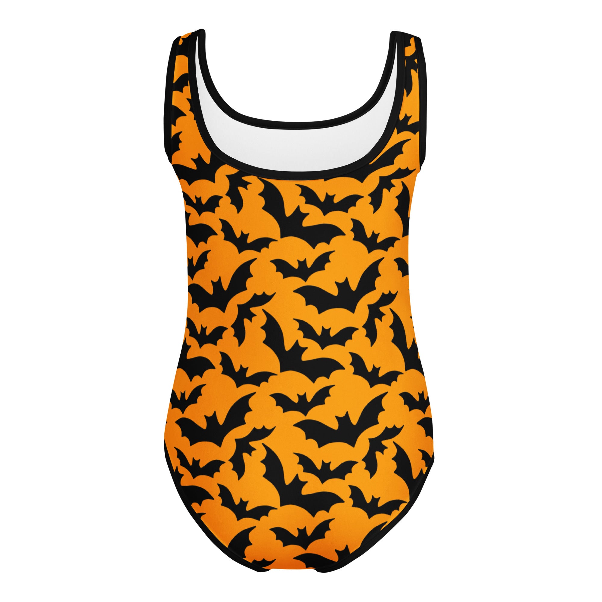 Girls Orange Bat Themed Halloween Leotard – Buttery-Soft, Quick-Dry 4-Way Stretch Comfort for Dance & Gymnastics