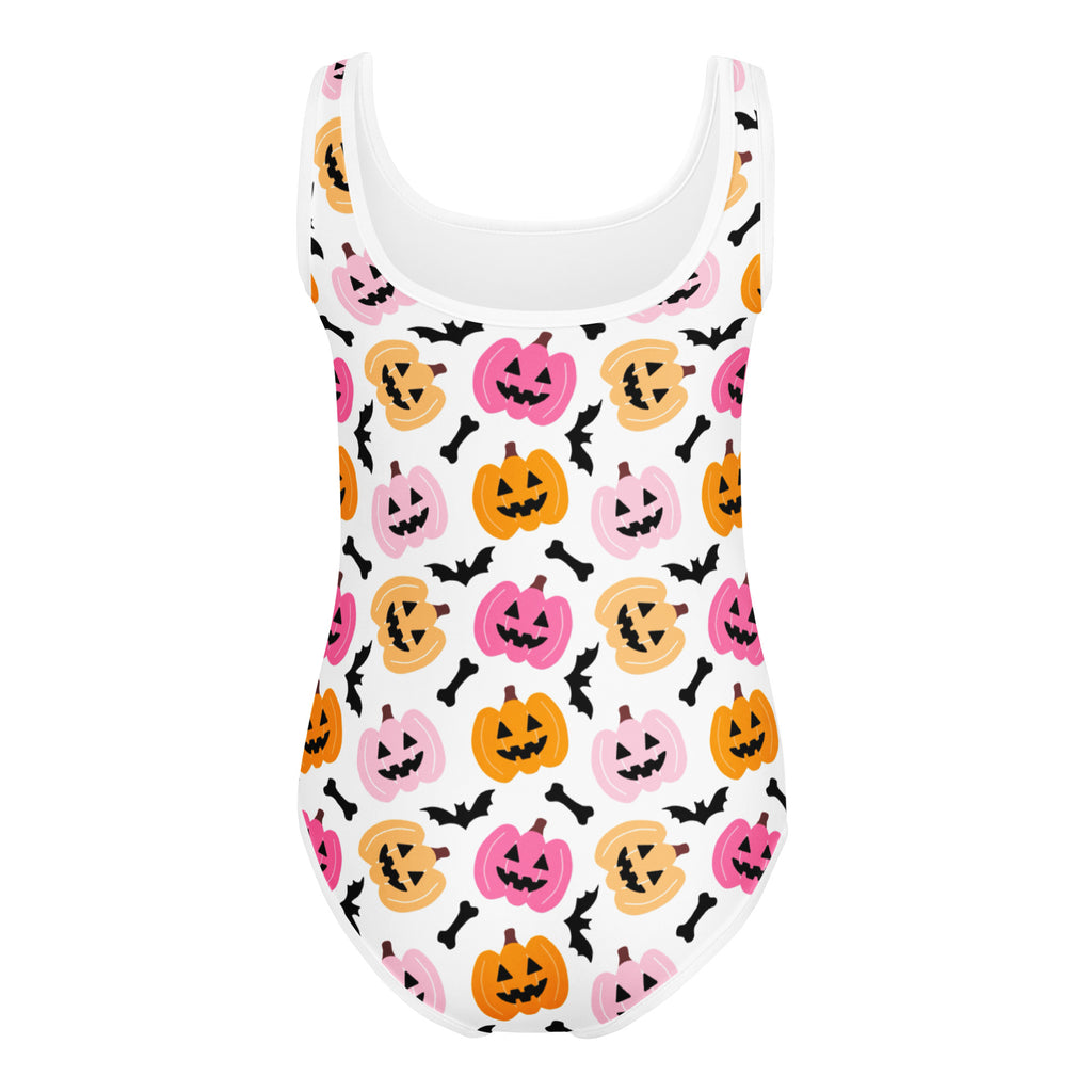 Girls Pink Pumpkin Halloween Leotard – Buttery-Soft, Quick-Dry 4-Way Stretch Comfort for Dance & Gymnastics
