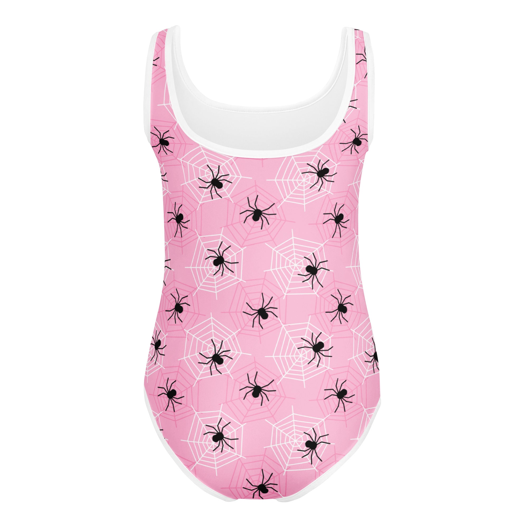 Girls Pink Spider Web Halloween Leotard – Buttery-Soft, Quick-Dry 4-Way Stretch Comfort for Dance & Gymnastics