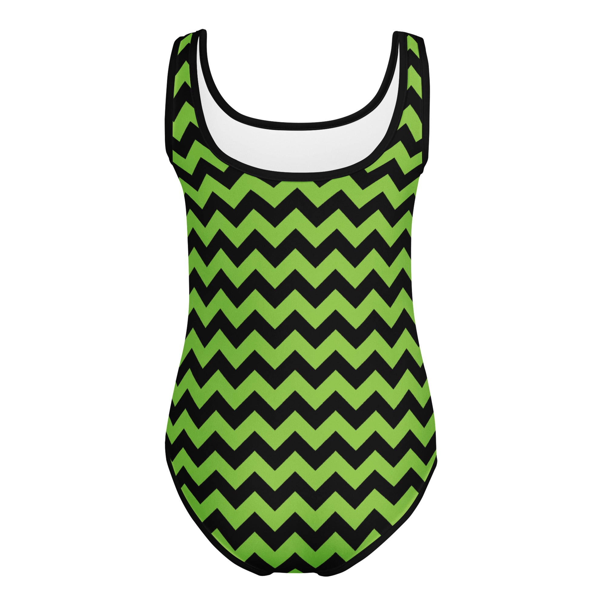 Girls Green Chevron Halloween Leotard – Buttery-Soft, Quick-Dry 4-Way Stretch Comfort for Dance & Gymnastics