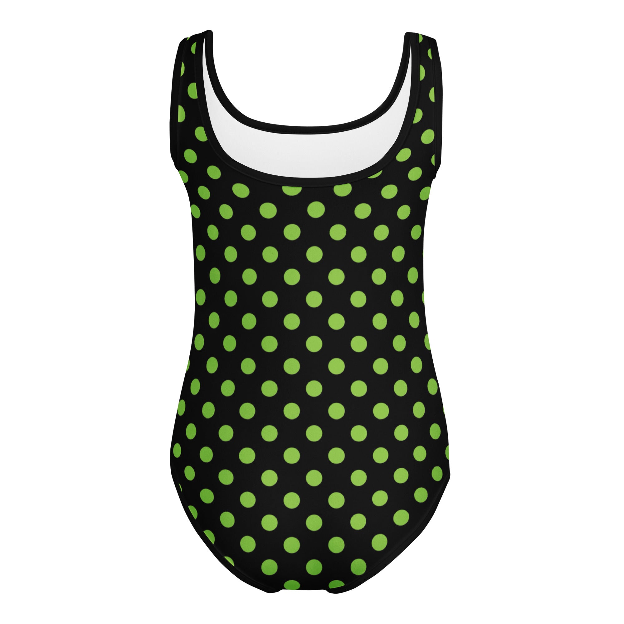 Girls Lime Green Polka Dot Halloween Leotard – Buttery-Soft, Quick-Dry 4-Way Stretch Comfort for Dance & Gymnastics