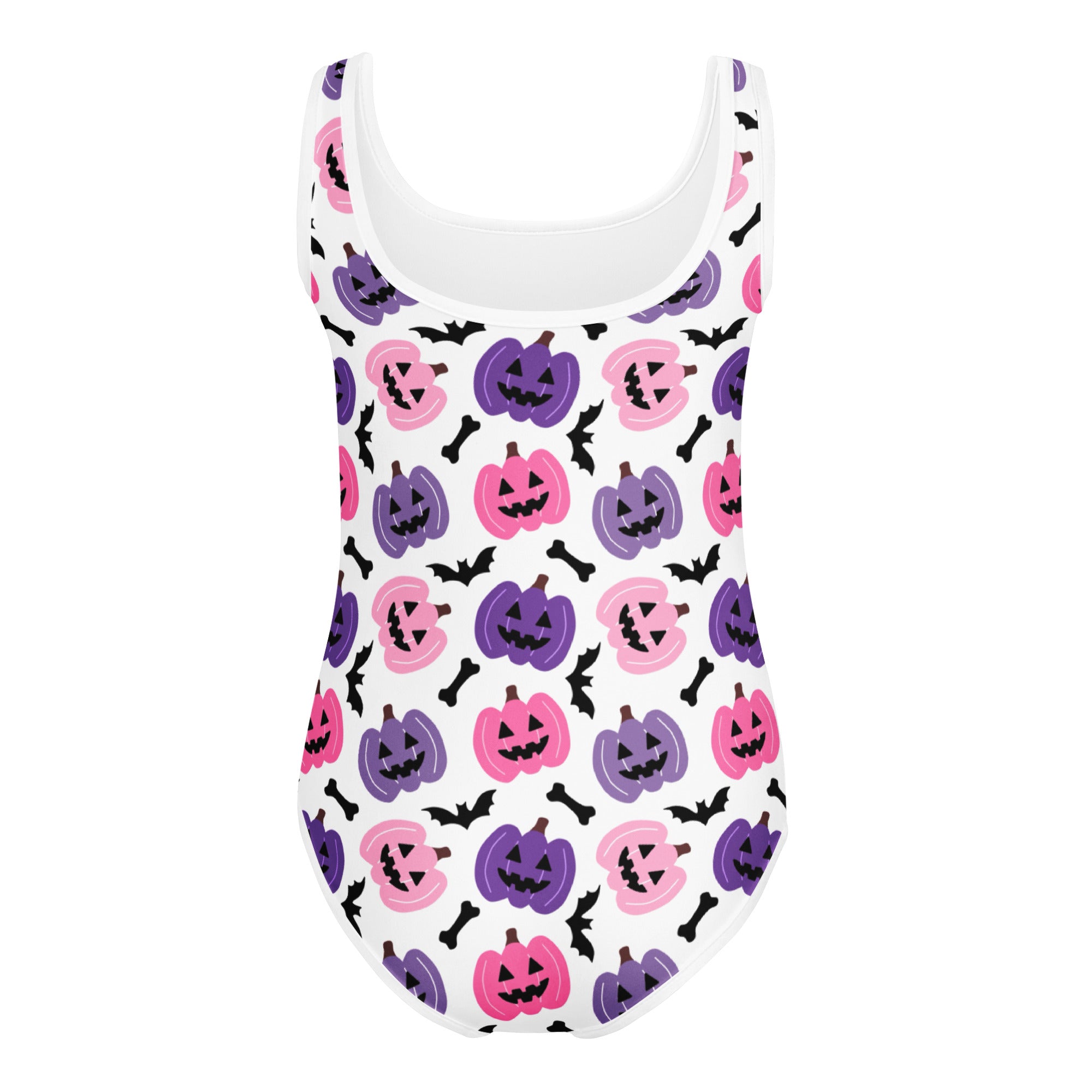 Girls Pink & Purple Pumpkin Halloween Leotard – Buttery-Soft, Quick-Dry 4-Way Stretch Comfort for Dance & Gymnastics