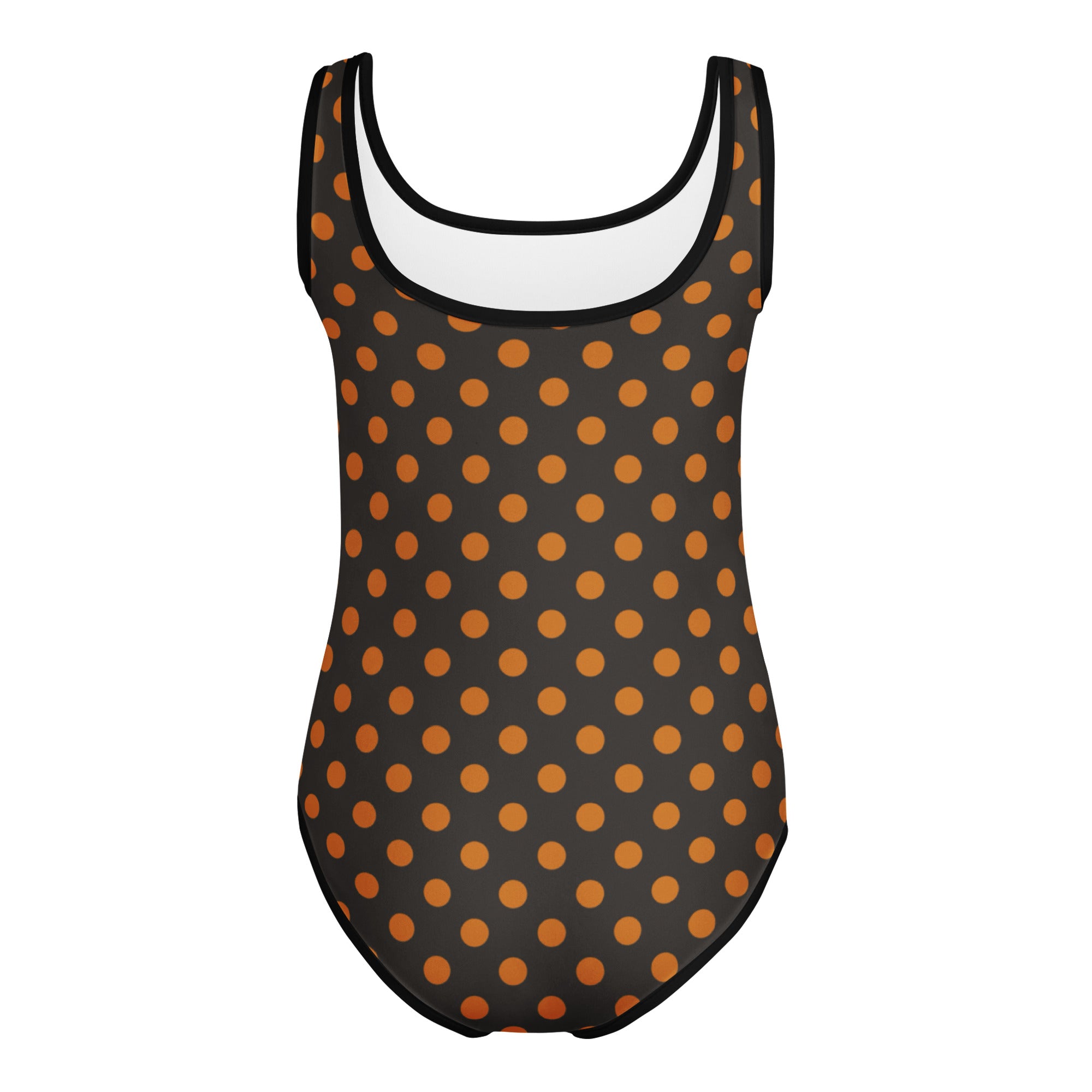 Girls Orange Polka Dot Halloween Leotard – Buttery-Soft, Quick-Dry 4-Way Stretch Comfort for Dance & Gymnastics