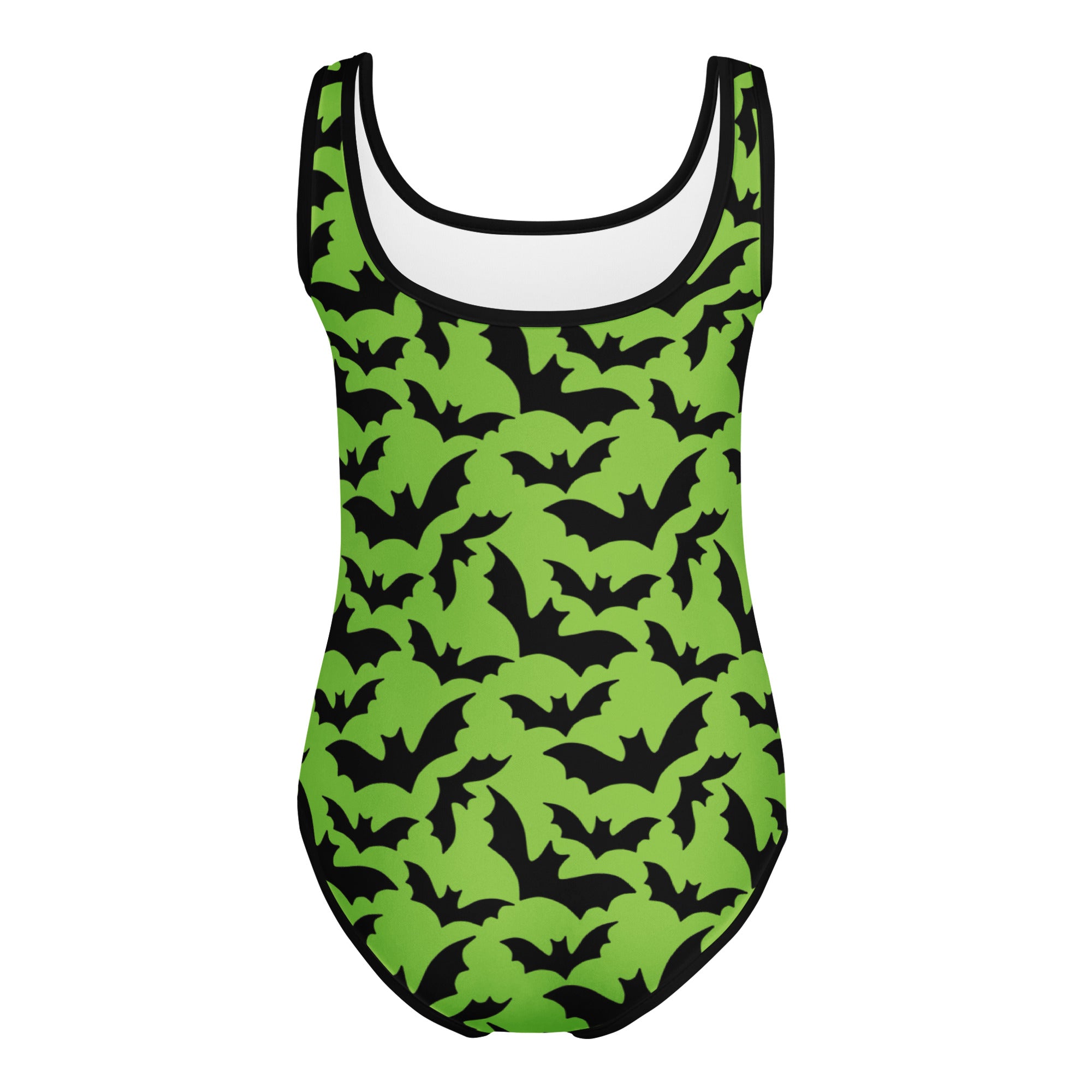 Girls Green Bat Themed Halloween Leotard – Buttery-Soft, Quick-Dry 4-Way Stretch Comfort for Dance & Gymnastics