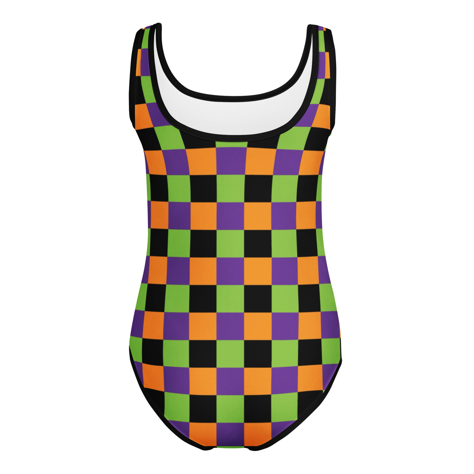 Girls Halloween Checkered Leotard – Buttery-Soft, Quick-Dry 4-Way Stretch Comfort for Dance & Gymnastics