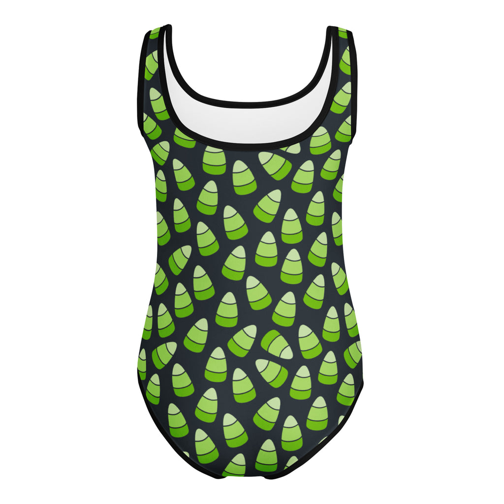 Girls Green Candy Corn Halloween Leotard – Buttery-Soft, Quick-Dry 4-Way Stretch Comfort for Dance & Gymnastics