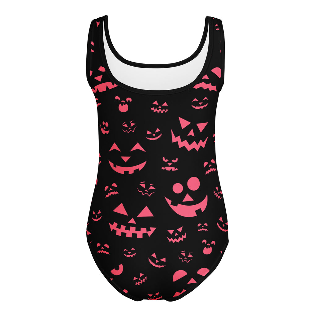 Girls Neon Pink Jack O’ Lantern Halloween Leotard – Buttery-Soft, Quick-Dry 4-Way Stretch Comfort for Dance & Gymnastics