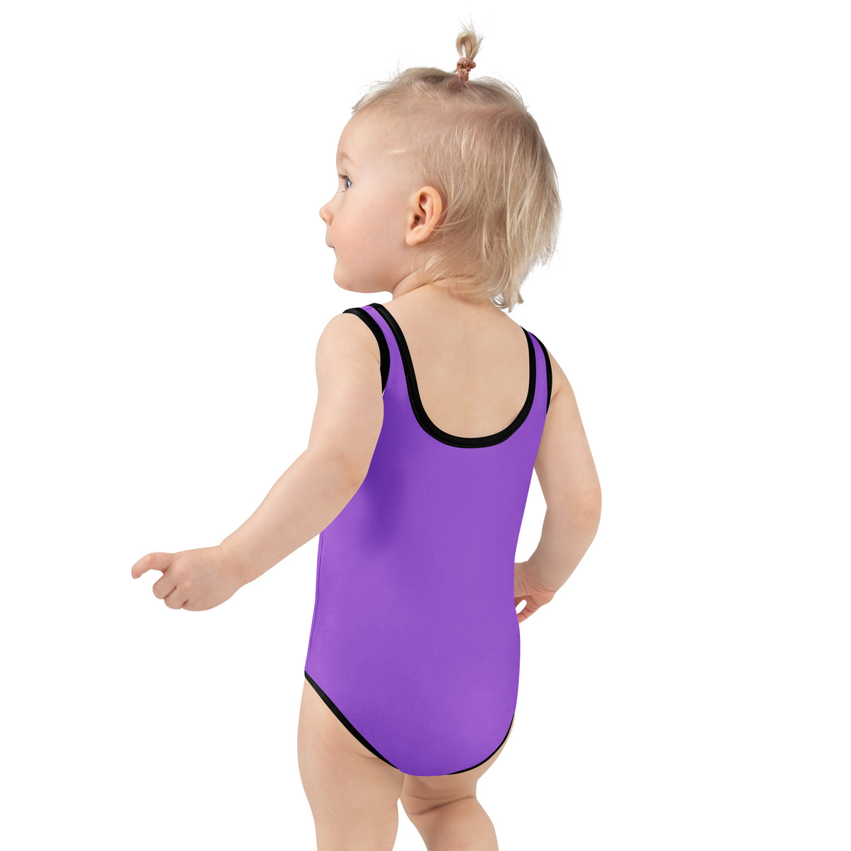 Girls Purple Jack O Lantern Halloween One Piece Swimsuit – Buttery Soft UPF 50+ Sun Protection, Quick Dry, Double Layered Front & 4-Way Stretch