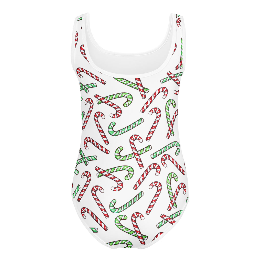 Girls Red & Green Candy Cane Custom Age It's My Birthday Christmas Leotard – Buttery-Soft, Quick-Dry 4-Way Stretch Comfort for Dance & Gymnastics
