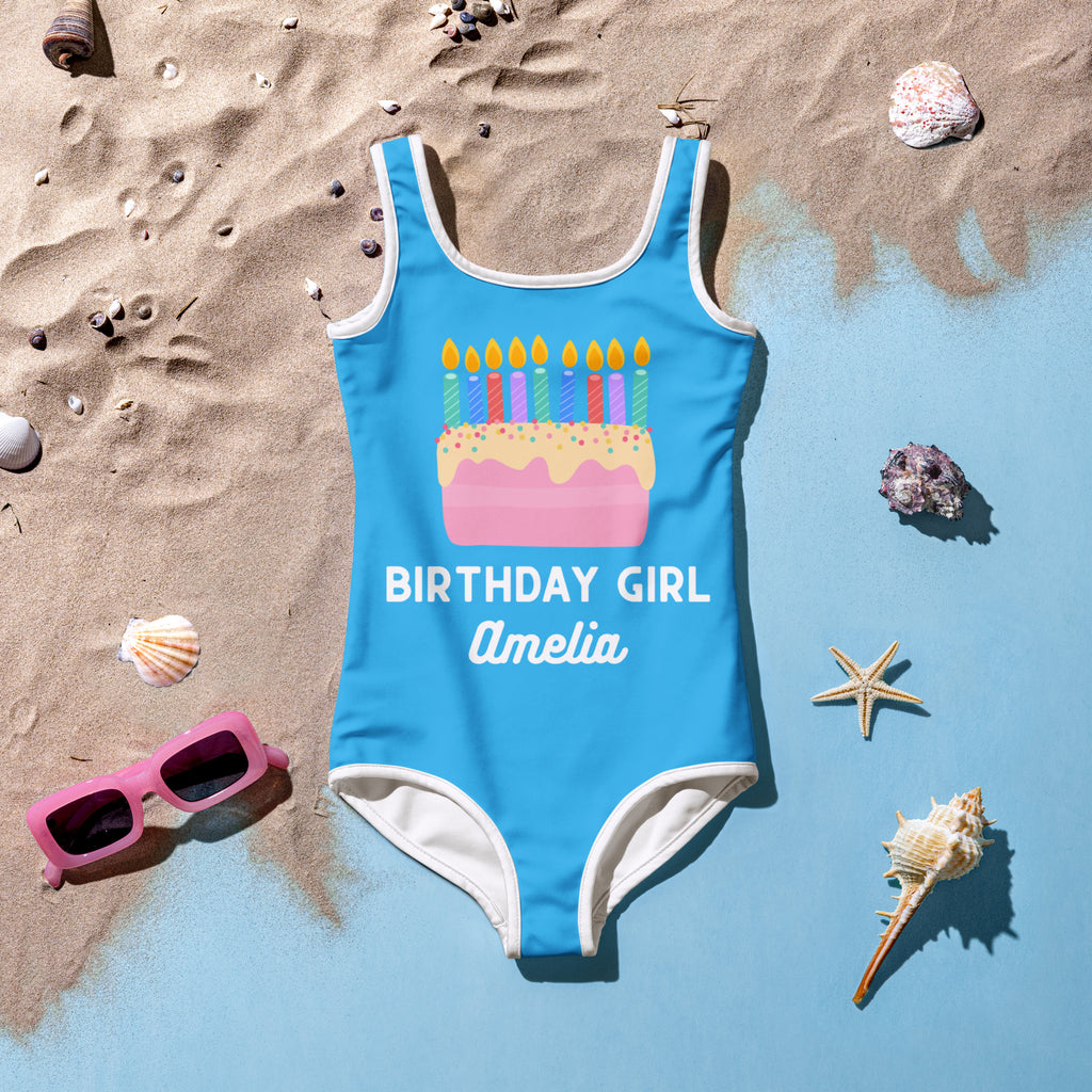 Candles Match Age Birthday Girl Cake Swimsuit