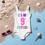 Personalized It's My Birthday Swimsuit - Custom Age & Name On Back For Girls