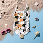 Girls Cat Face Buttery Soft Swimsuit With UPF 50+