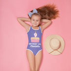Birthday Girl Custom Name & Age Cake Candle Swimsuit