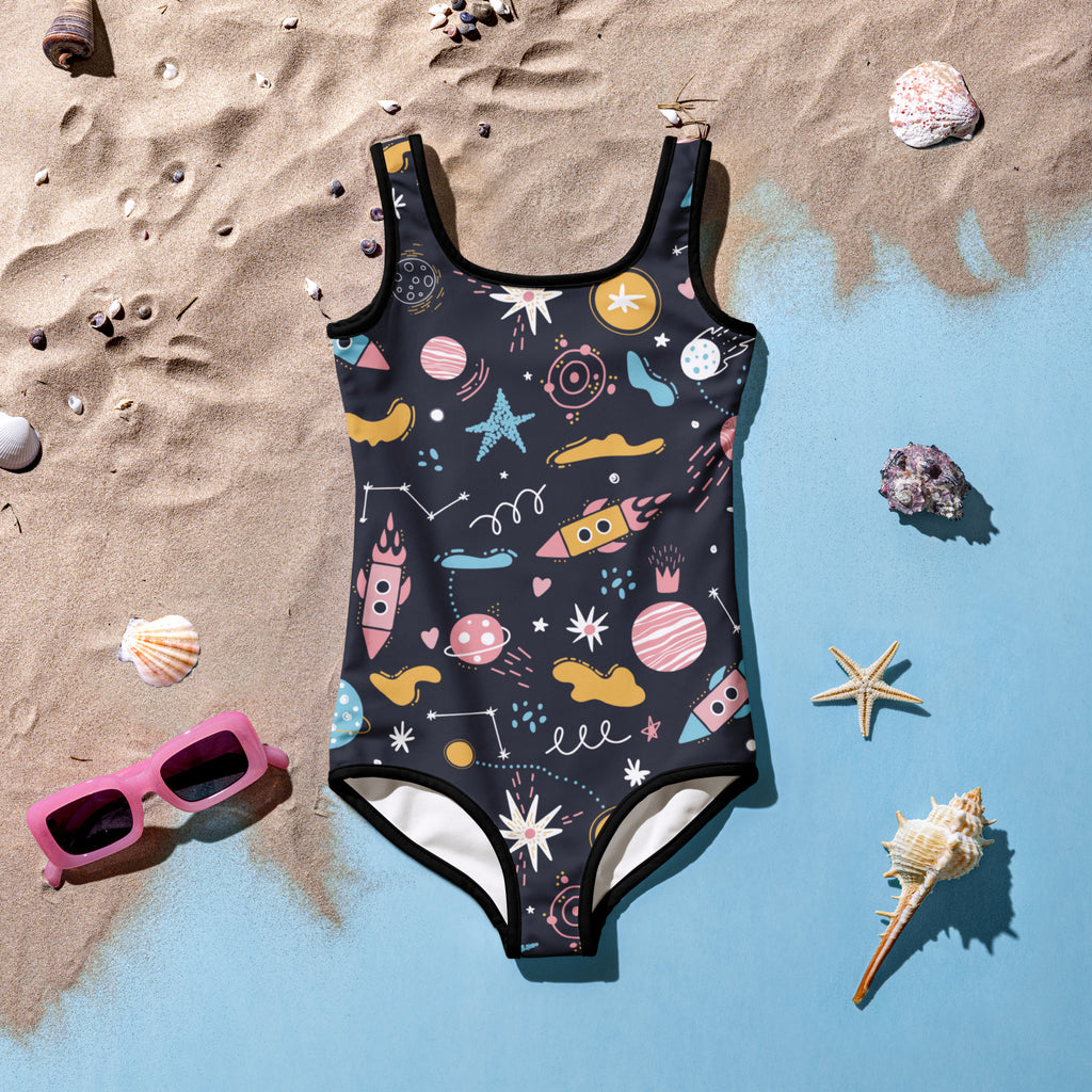 Girls Outer Space Buttery Soft Swimsuit With UPF 50+