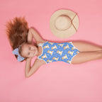 Girls Corgi Dog Buttery Soft Swimsuit With UPF 50+