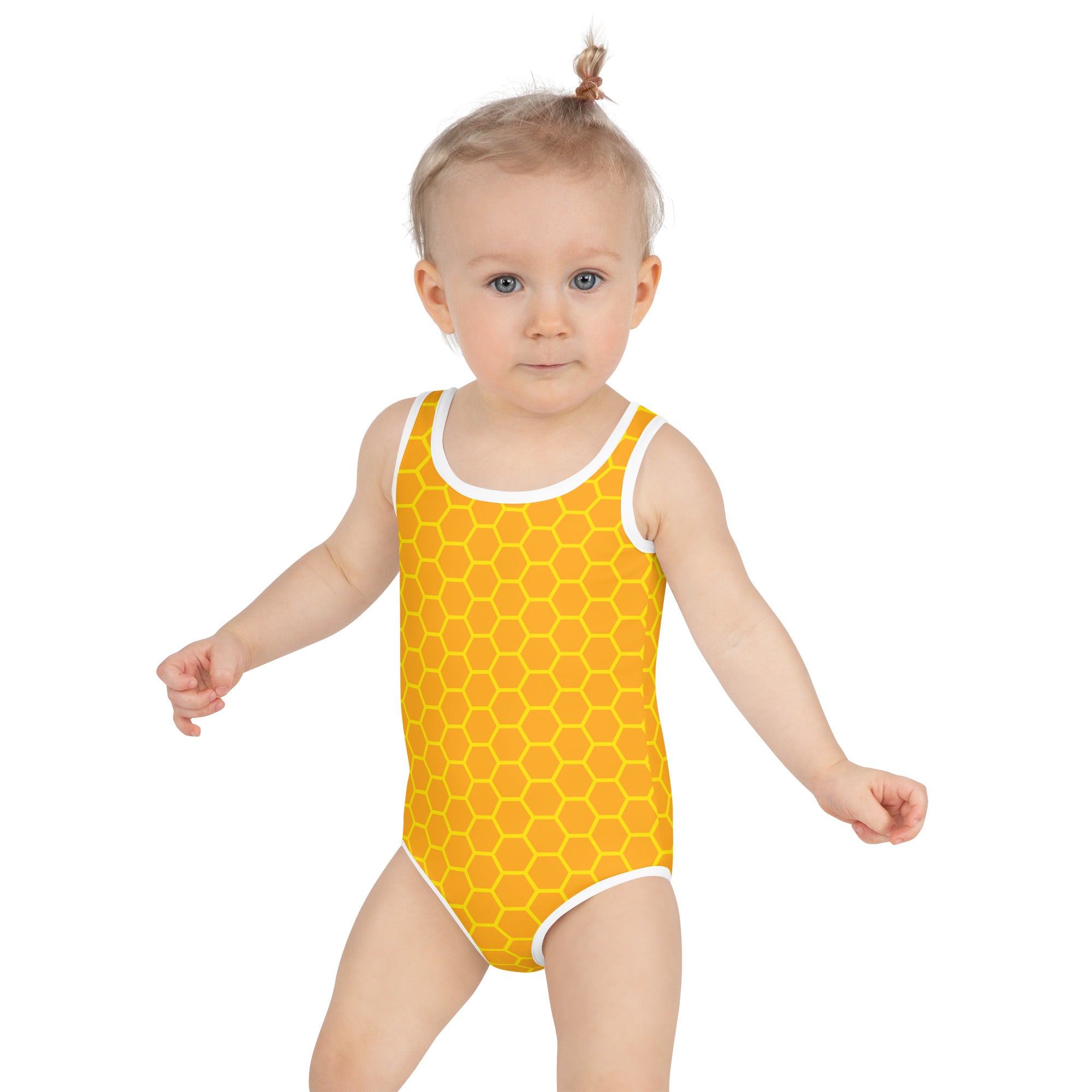 Girls Honeycomb Buttery Soft Swimsuit With UPF 50+