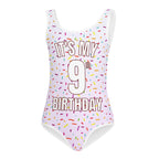 Girls Colorful Sprinkles Custom Age It's My Birthday Buttery Soft Leotard - Quick Drying For Dance and Gymnastics